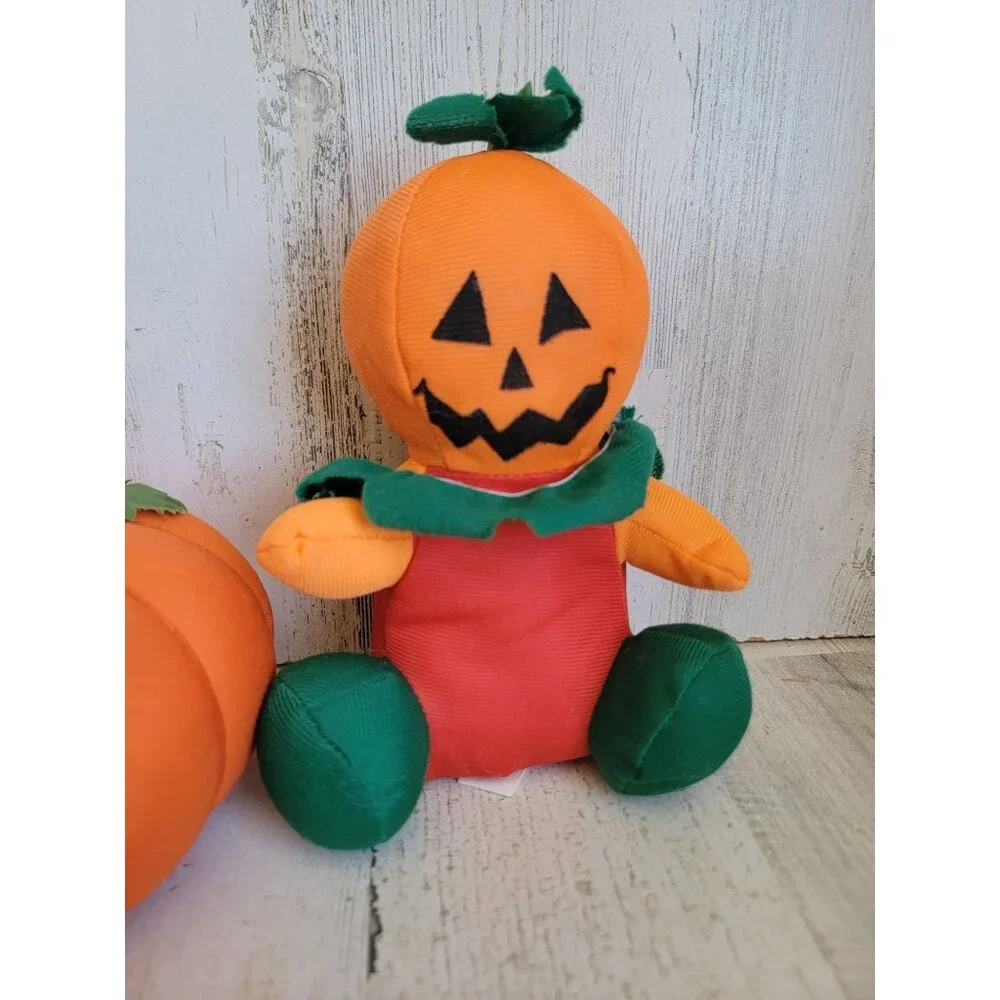 Vintage plush Halloween‎ jack o'lantern man set Unique home decor